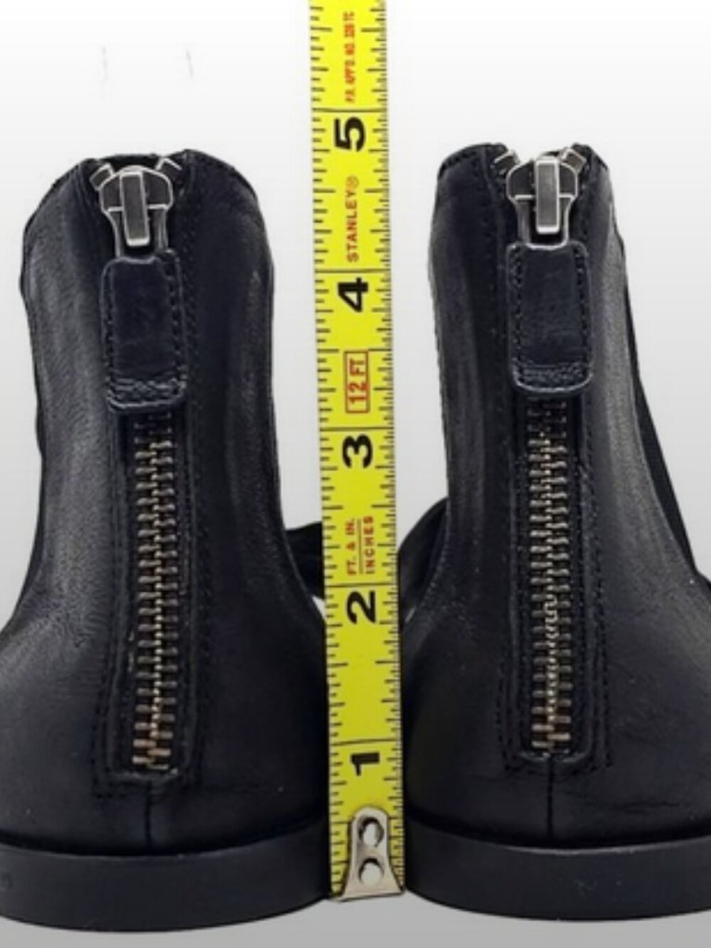 Eileen Fisher Black Leather Sandals – Size 8 | Minimalist Flat, Elastic Back Zip - Picture 10 of 16